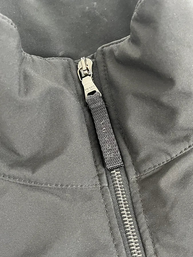 AW2007 Prada Black Nylon Long Windbreaker Jacket wMHItEq 7