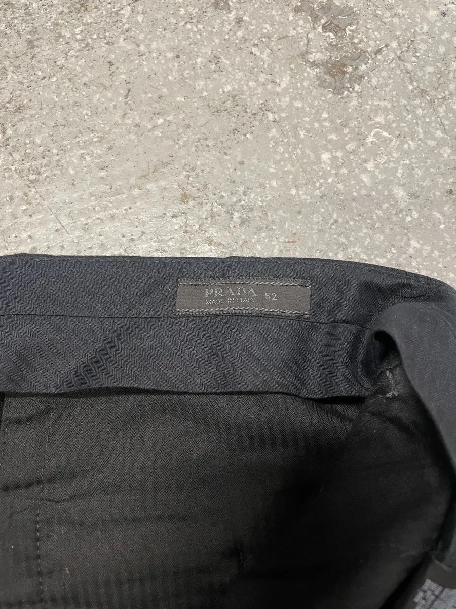 AW2007 Prada Black Wool Tailored Pants (L) 5