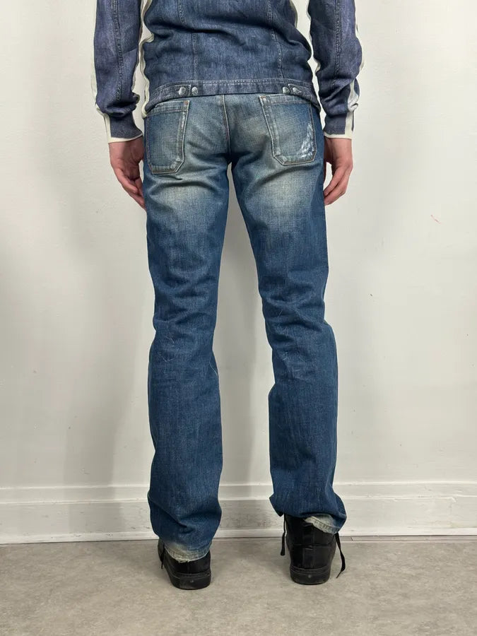 AW2007 Prada Faded Blue Straight Denim Jeans ettmWeT 3