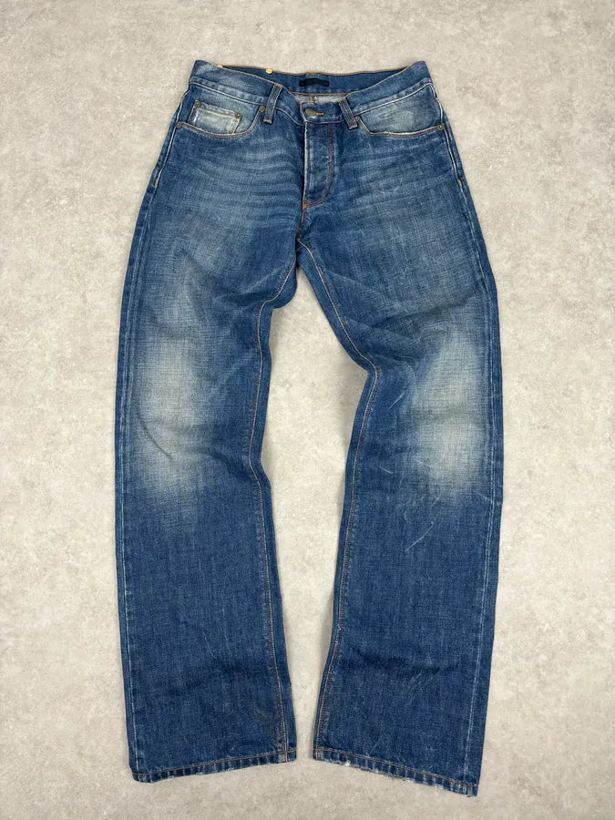 AW2007 Prada Faded Blue Straight Denim Jeans ettmWeT 0