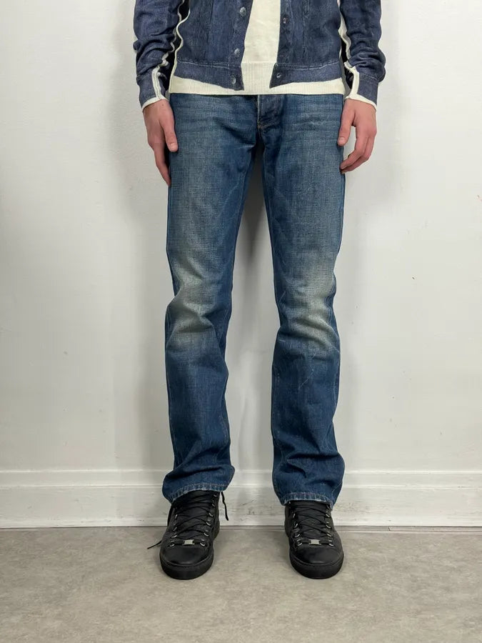 AW2007 Prada Faded Blue Straight Denim Jeans ettmWeT 1