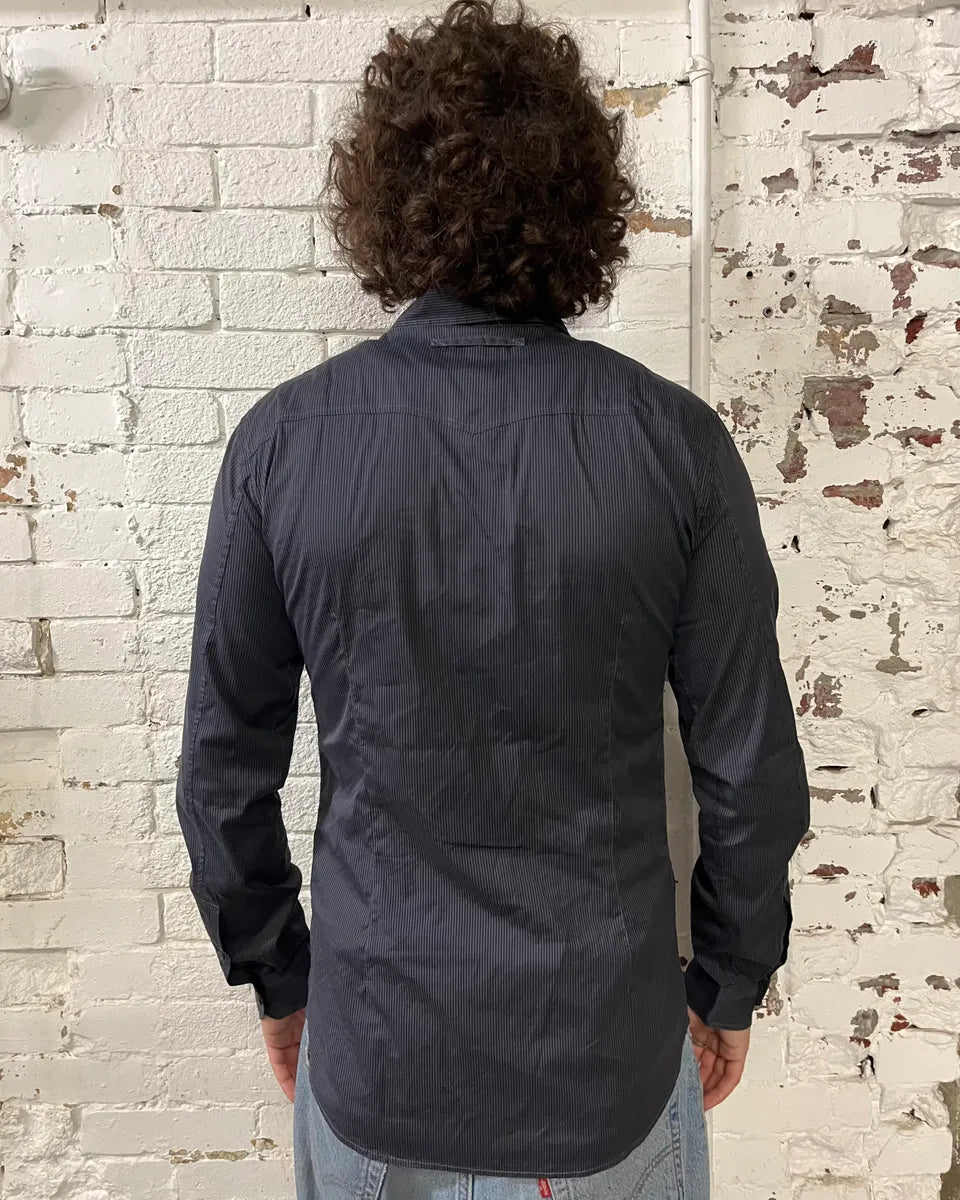 AW2007 Prada Grey Striped Shirt  VLVCXCO 2