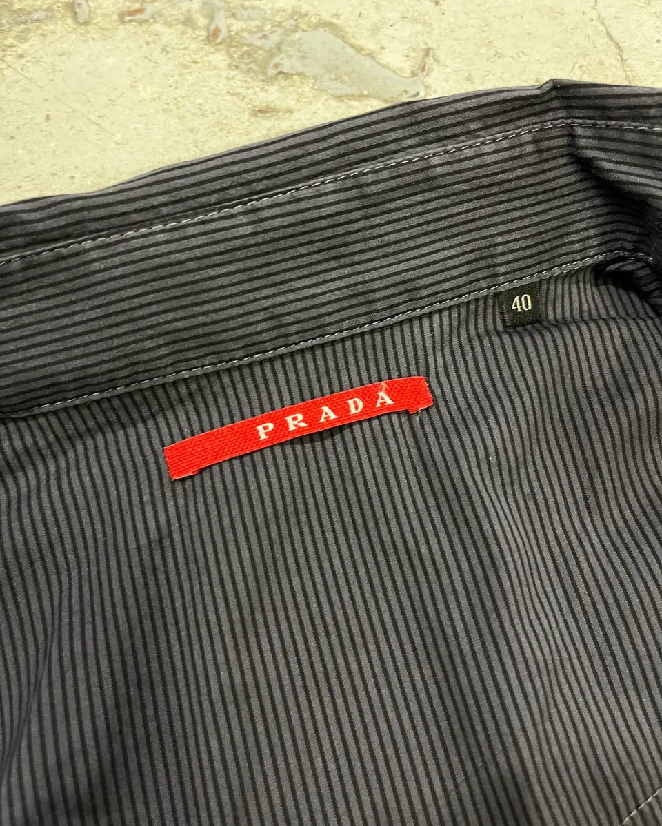 AW2007 Prada Grey Striped Shirt  VLVCXCO 8