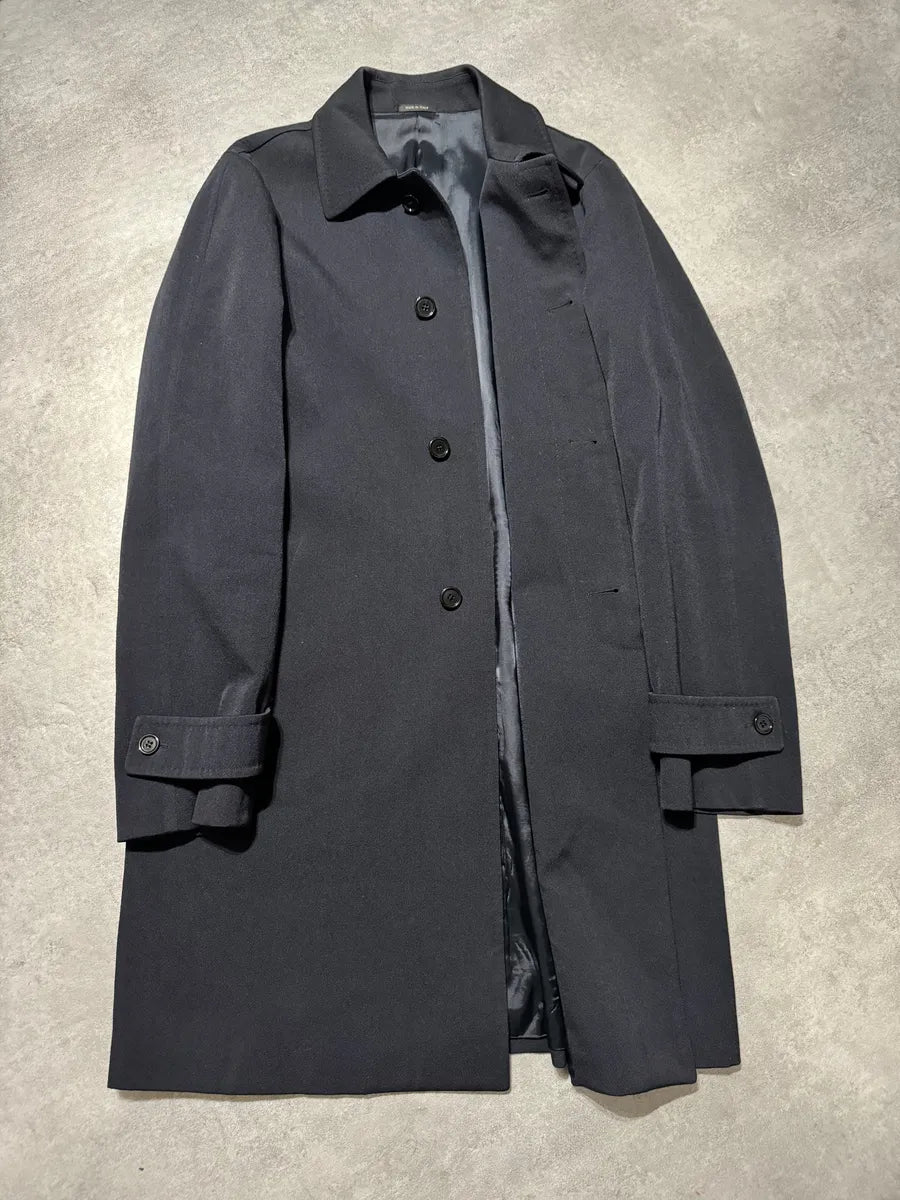 AW2007 Prada Navy Trench Wool Minimalist Pure Jacket (M/L) 5