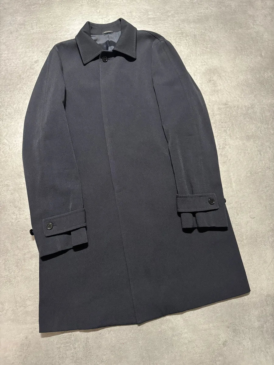 AW2007 Prada Navy Trench Wool Minimalist Pure Jacket (M/L) 6