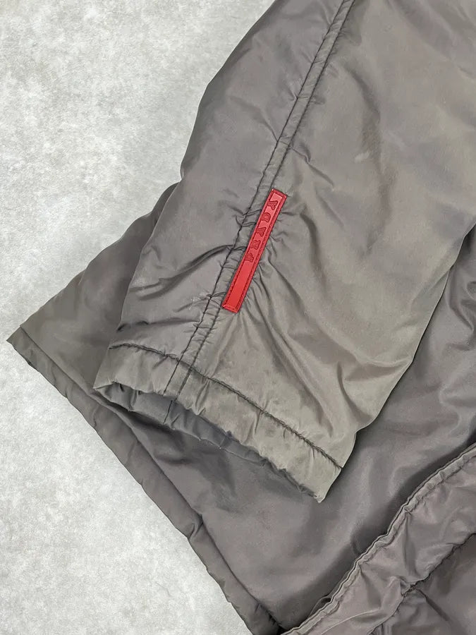  2000s Prada Dyed Kid Fur Grey Hooded Puffer Jacket aIJziGx 5