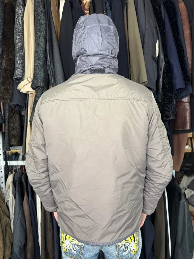  2000s Prada Dyed Kid Fur Grey Hooded Puffer Jacket aIJziGx 2