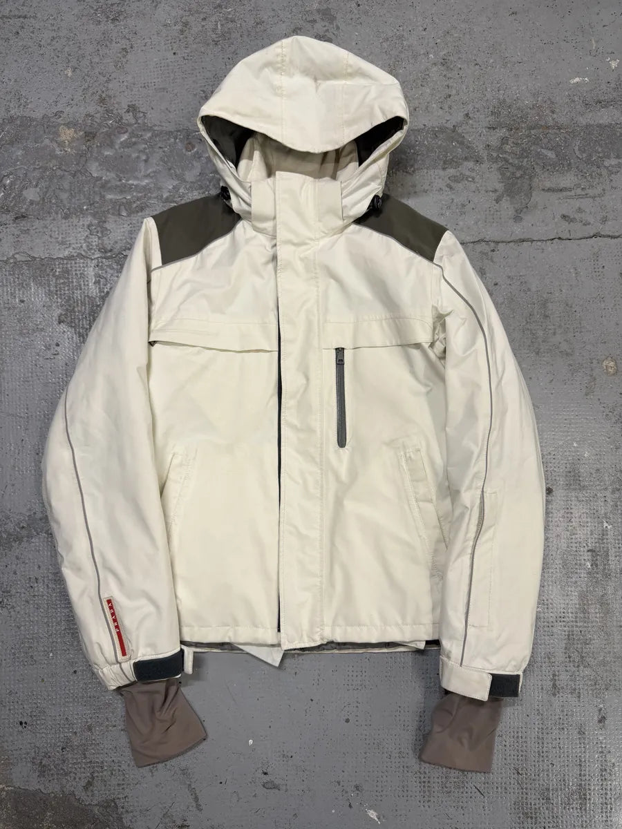 AW2007 Prada White Linea Rossa Ski Hooded Jacket IiaisXK 0
