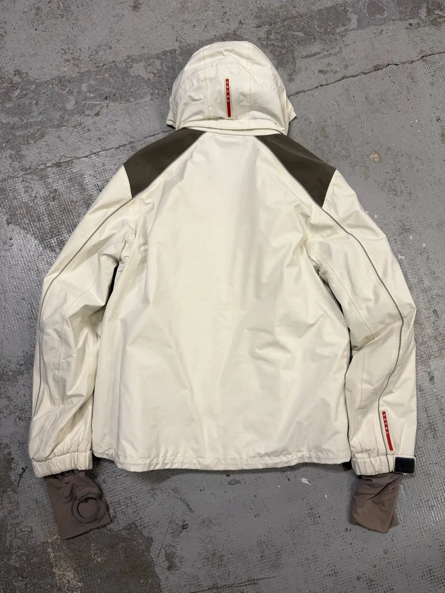 AW2007 Prada White Linea Rossa Ski Hooded Jacket IiaisXK 1