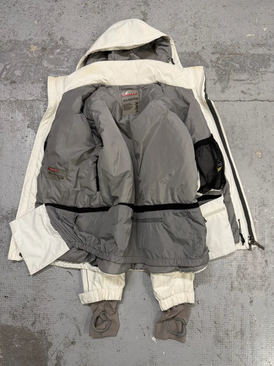 AW2007 Prada White Linea Rossa Ski Hooded Jacket IiaisXK 11