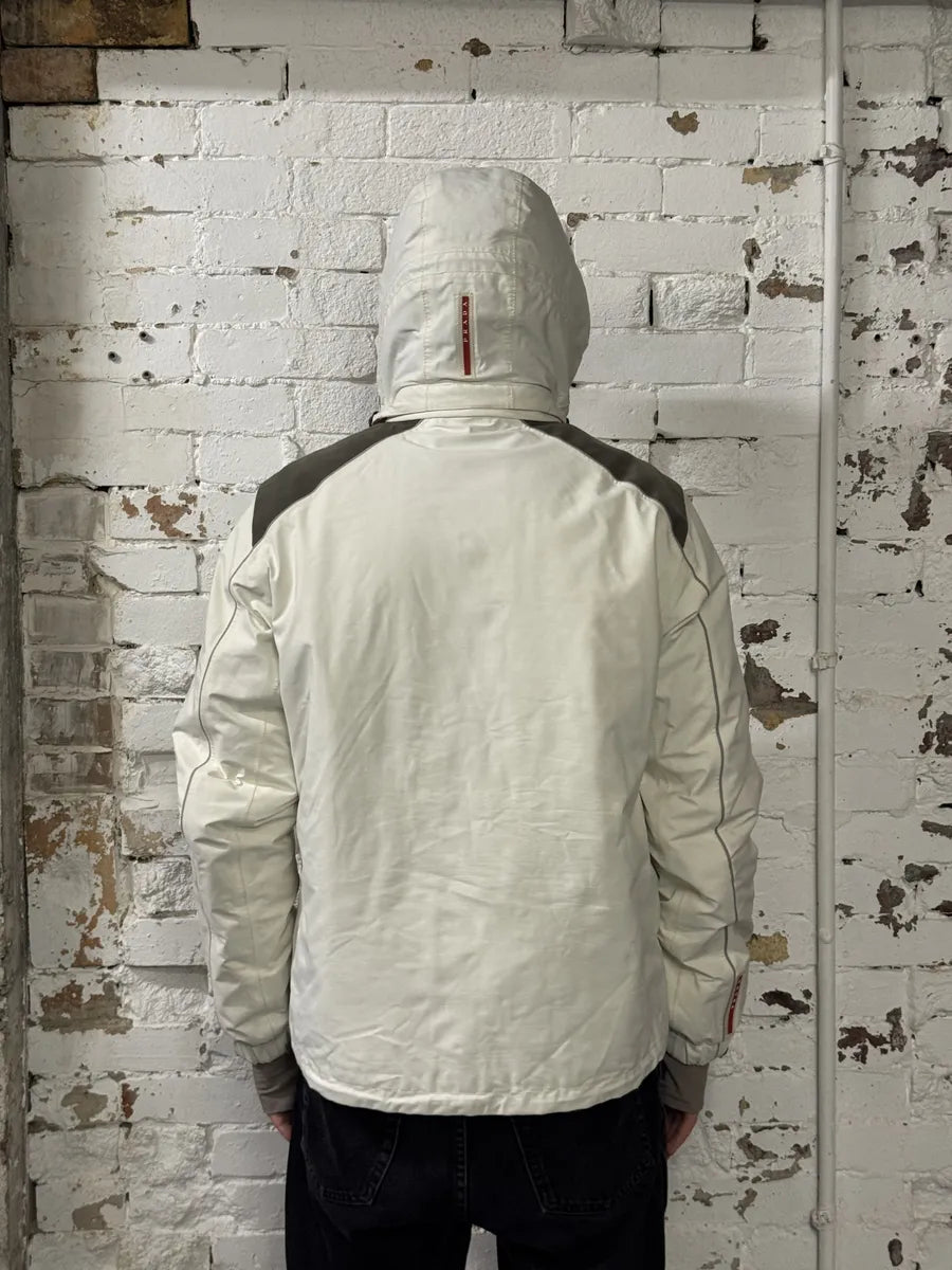 AW2007 Prada White Linea Rossa Ski Hooded Jacket IiaisXK 4