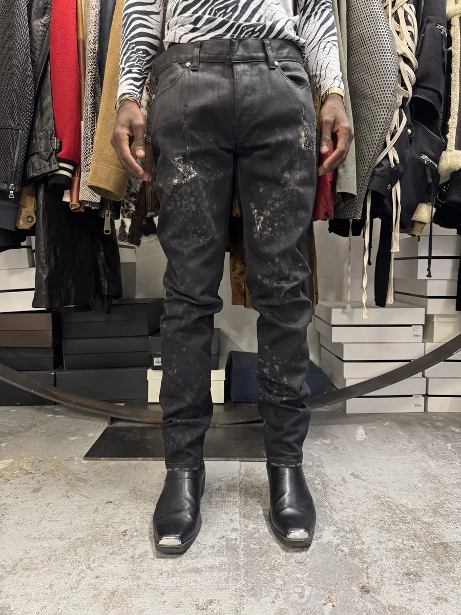 AW2007 Roberto Cavalli Black Distressed Slim Jeans tuiZXSd 1