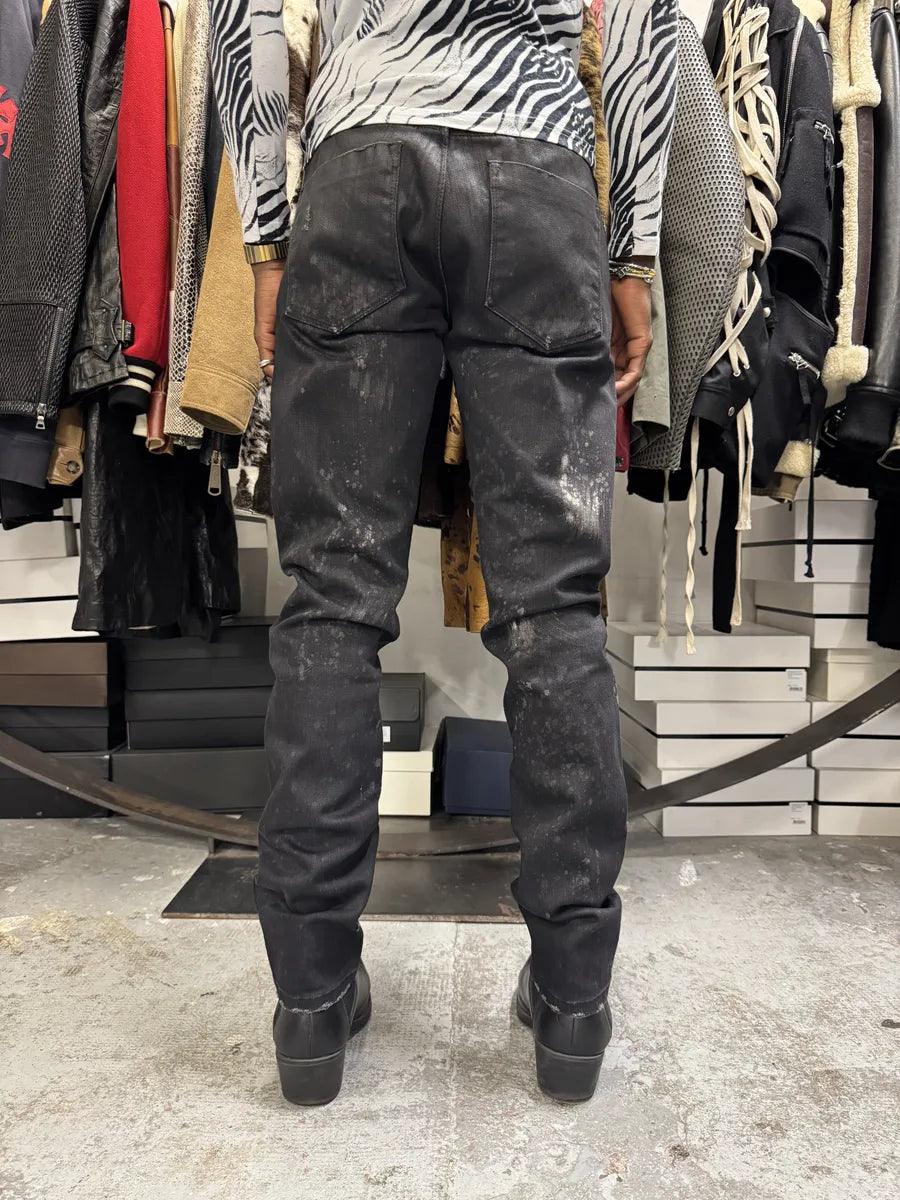 AW2007 Roberto Cavalli Black Distressed Slim Jeans tuiZXSd 3