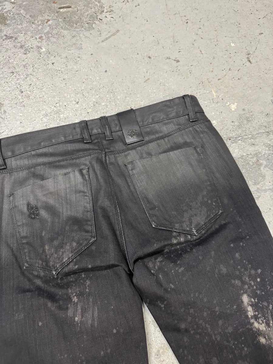 AW2007 Roberto Cavalli Black Distressed Slim Jeans tuiZXSd 5