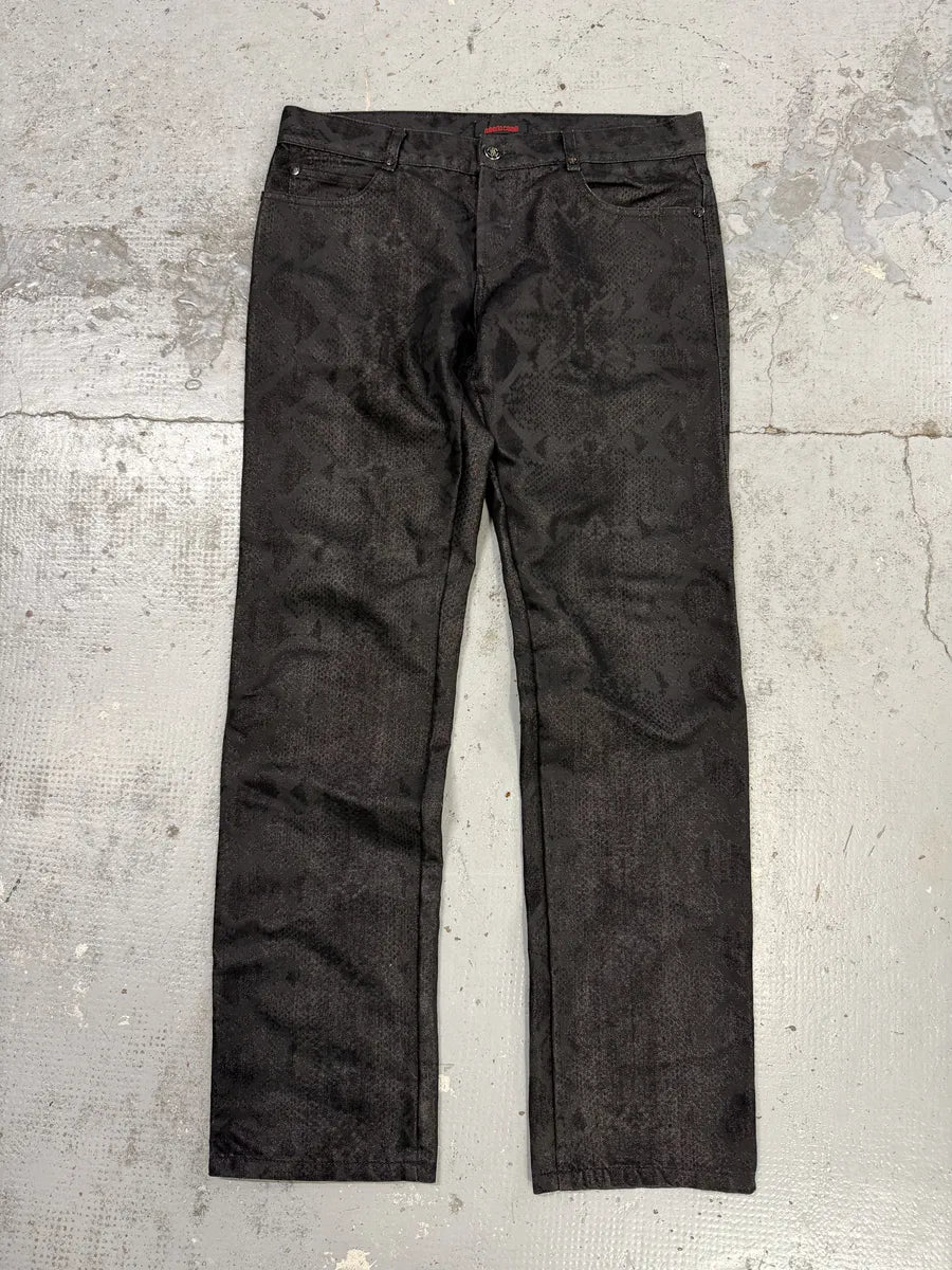 AW2007 Roberto Cavalli Black Snakeskin Effect Obscure Pants WWKRzaG 3