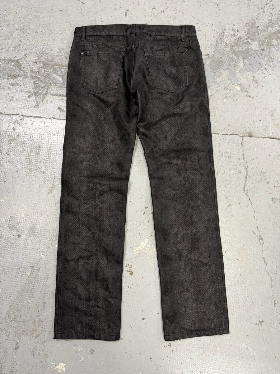 AW2007 Roberto Cavalli Black Snakeskin Effect Obscure Pants WWKRzaG 4