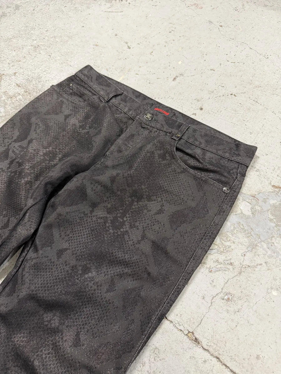AW2007 Roberto Cavalli Black Snakeskin Effect Obscure Pants WWKRzaG 9