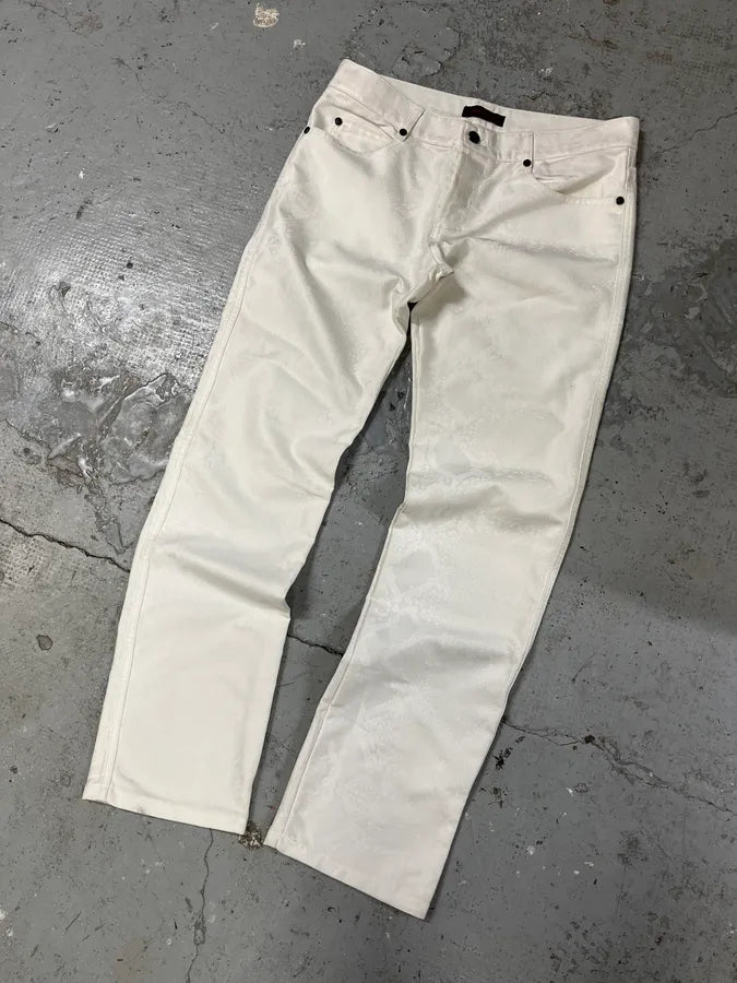 AW2007 Roberto Cavalli White Python Pants (S/M) HSIRFrt 4