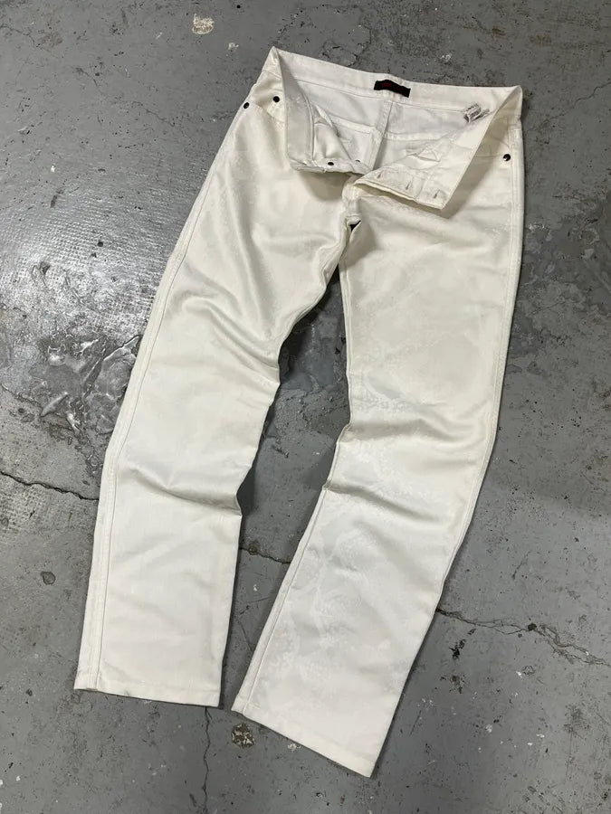 AW2007 Roberto Cavalli White Python Pants (S/M) HSIRFrt 5