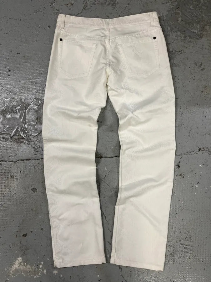 AW2007 Roberto Cavalli White Python Pants (S/M) HSIRFrt 6