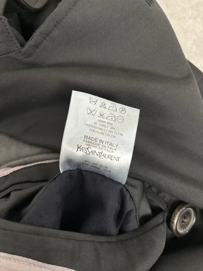 AW2007 Yves Saint Laurent Black Classy Trench Coat nUoUKnf 13