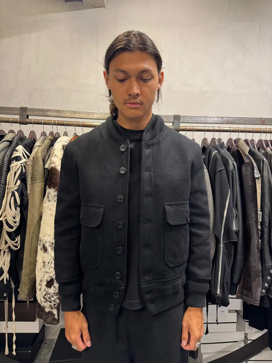 AW2008 Acne Studios Black Wool Bomber Jacket aHqJMnm 1