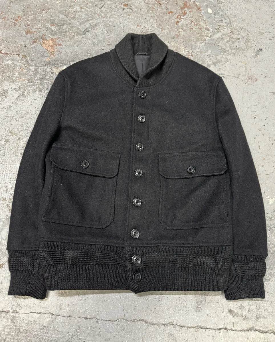 AW2008 Acne Studios Black Wool Bomber Jacket aHqJMnm 4