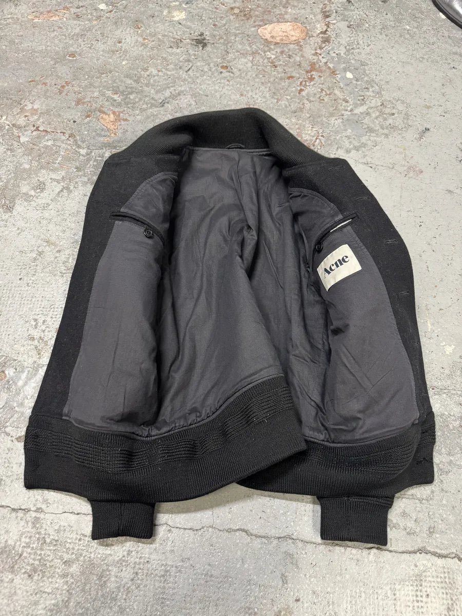 AW2008 Acne Studios Black Wool Bomber Jacket aHqJMnm 5