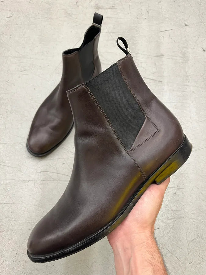 AW2008 Balenciaga Brown Minimalist Leather Boots BhVOLUR 0