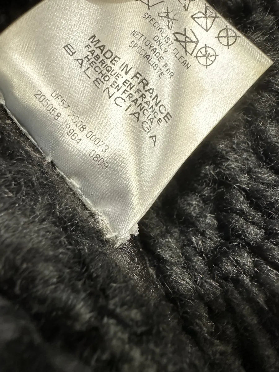 AW2008 Balenciaga Lambskin Black Asymmetrical Shearling Leather Jacket nsVmIJn 9