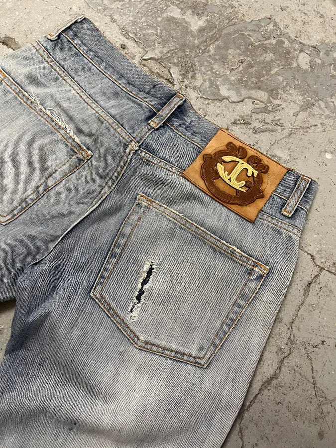 AW2008 Cavalli Blue Light Painted Denim Jeans (S) iBSPypR 10