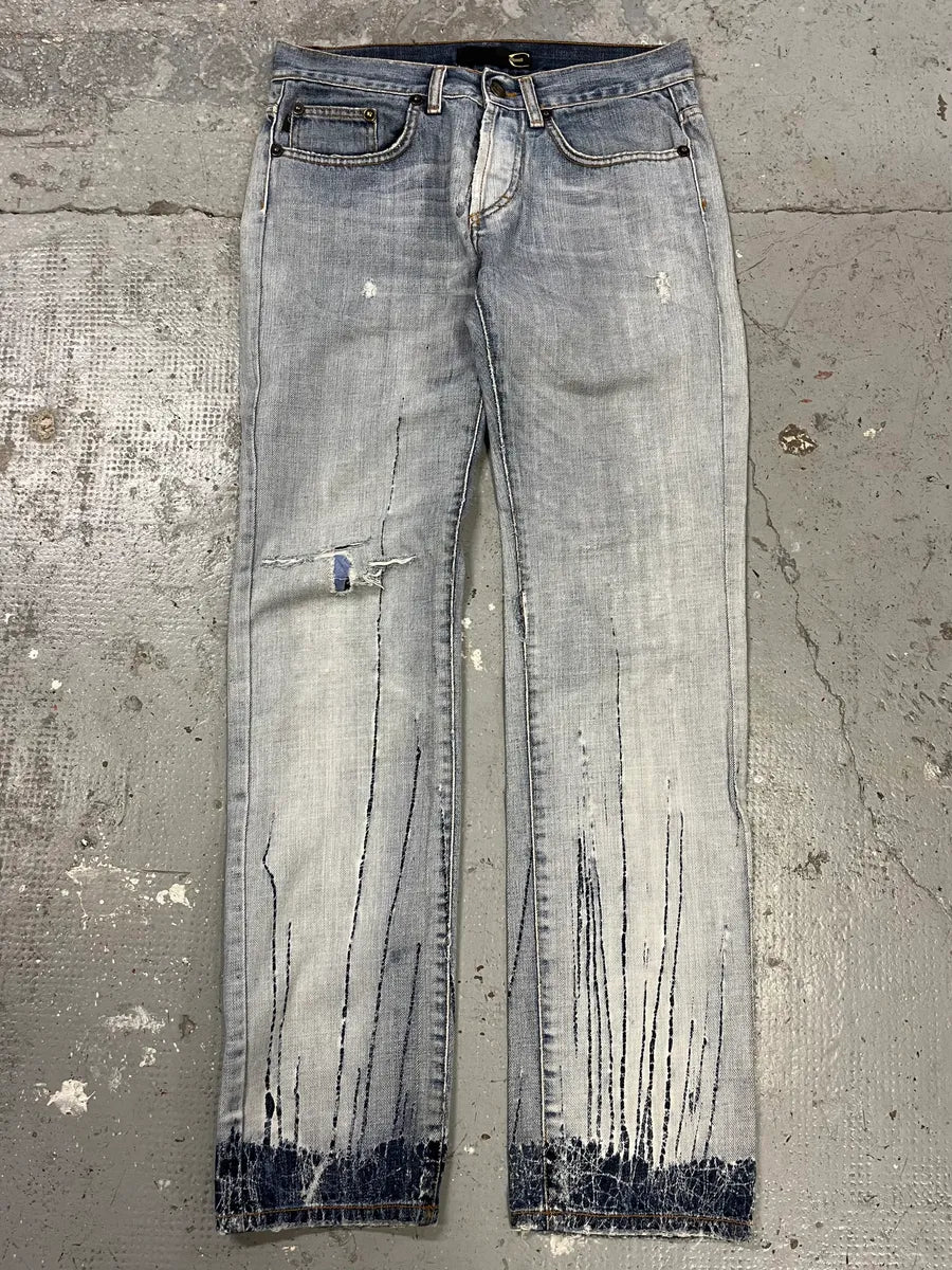 AW2008 Cavalli Blue Light Painted Denim Jeans (S) iBSPypR 2