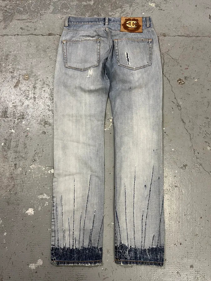 AW2008 Cavalli Blue Light Painted Denim Jeans (S) iBSPypR 3