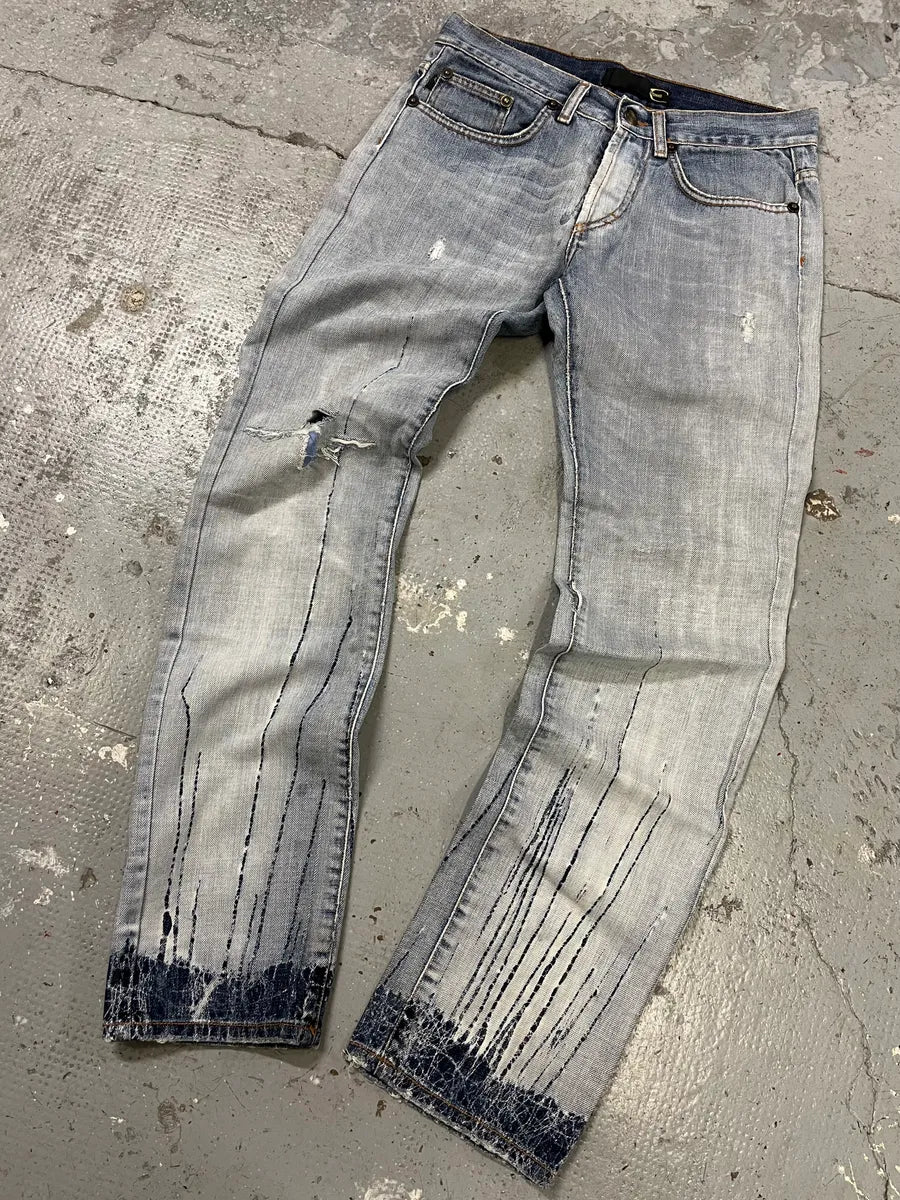 AW2008 Cavalli Blue Light Painted Denim Jeans (S) iBSPypR 4