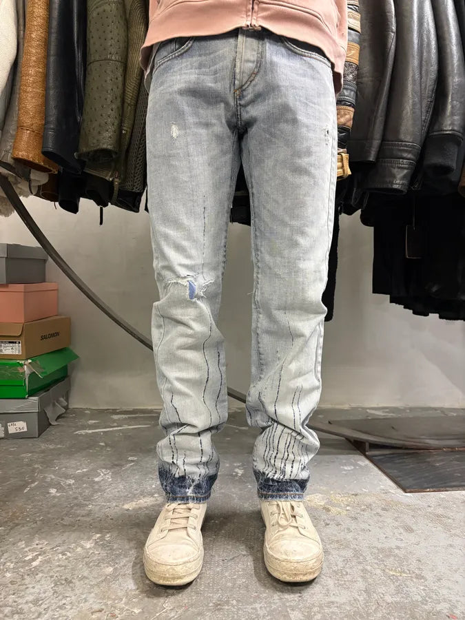 AW2008 Cavalli Blue Light Painted Denim Jeans (S) iBSPypR 5