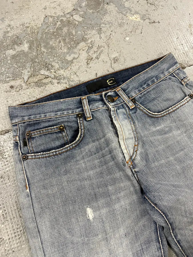 AW2008 Cavalli Blue Light Painted Denim Jeans (S) iBSPypR 7