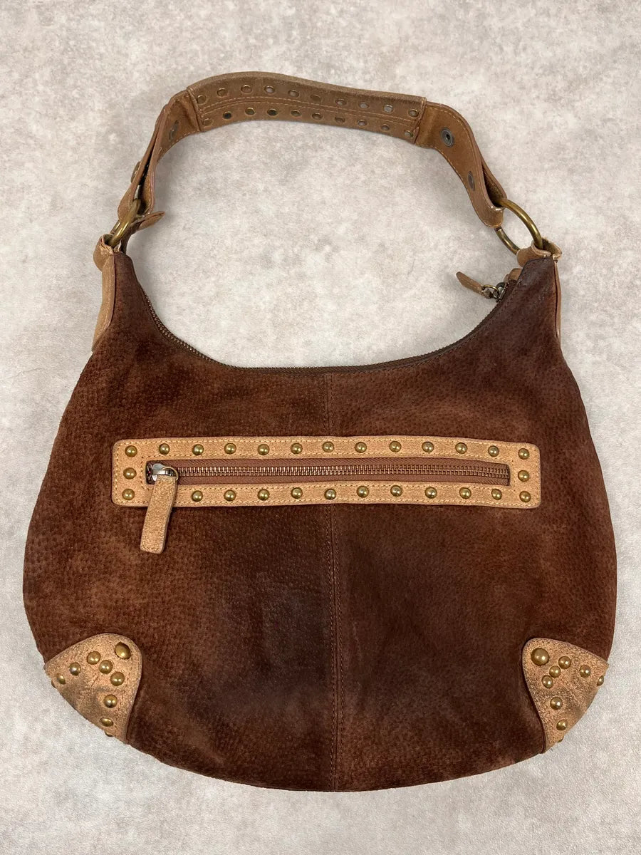 AW2008 Cavalli Brown Pony Hair Studded Leather Handle Bag efcDAxO 5