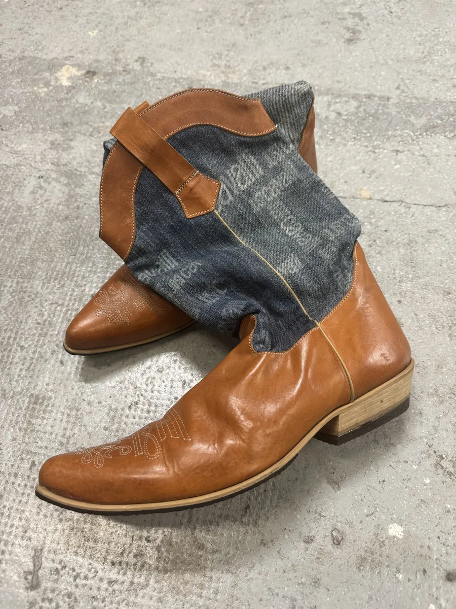 AW2008 Cavalli Orange Santiags Cow-boy Boots (42eu/us8.5) KtDulWk 0
