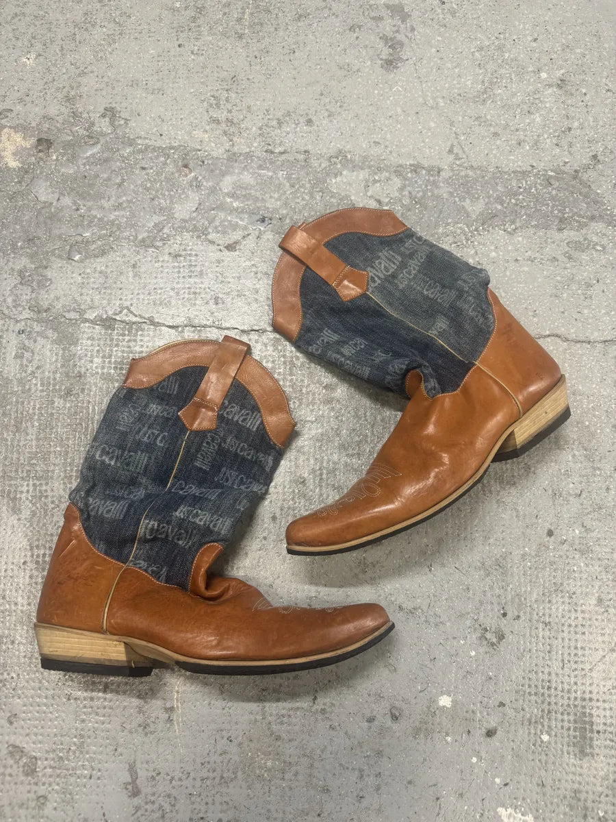 AW2008 Cavalli Orange Santiags Cow-boy Boots (42eu/us8.5) KtDulWk 2