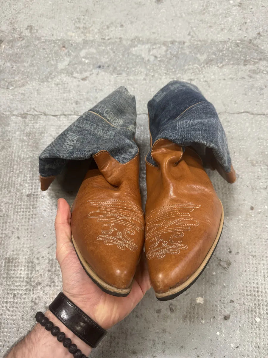 AW2008 Cavalli Orange Santiags Cow-boy Boots (42eu/us8.5) KtDulWk 8