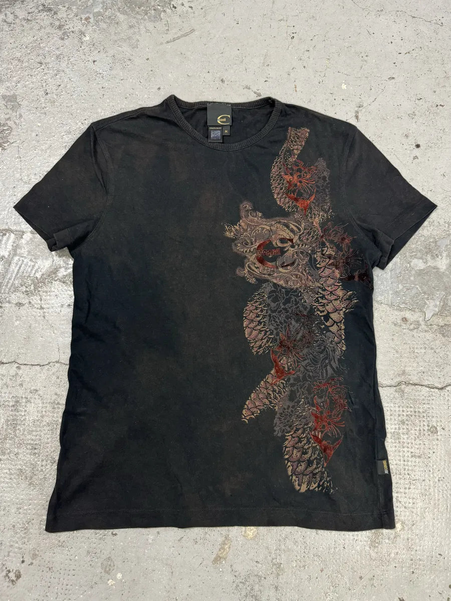 AW2008 Cavalli Red Exotic Aura Black T-Shirt ZMjtSjz 0