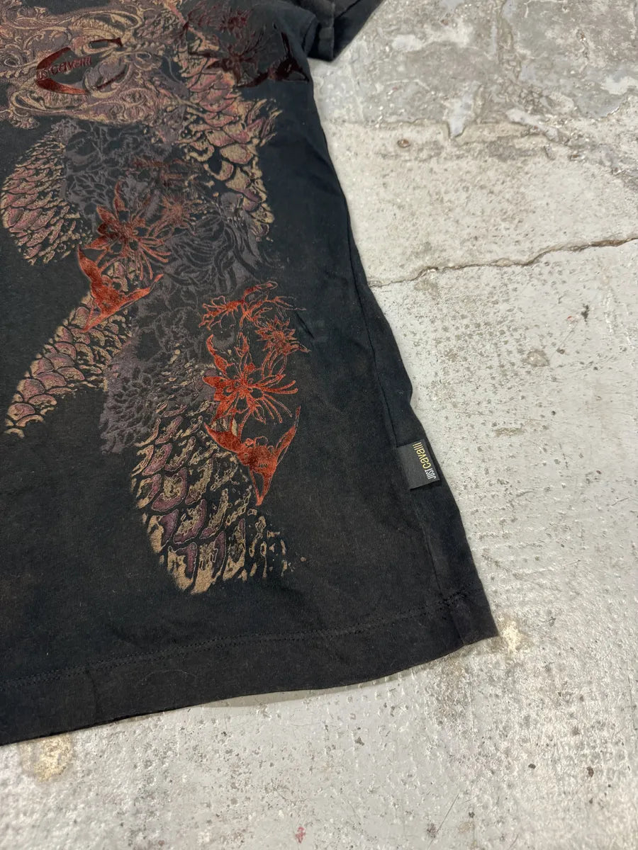 AW2008 Cavalli Red Exotic Aura Black T-Shirt ZMjtSjz 3