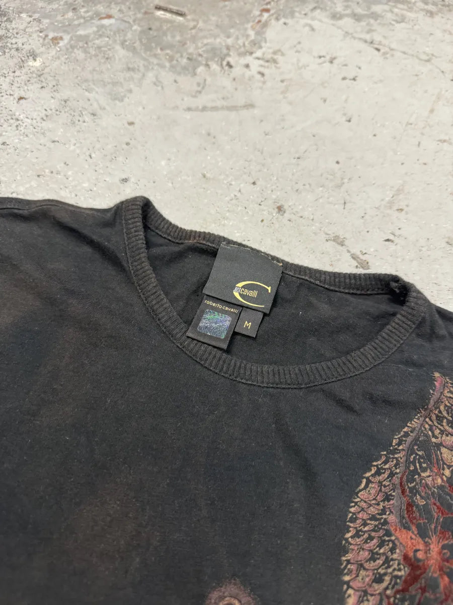 AW2008 Cavalli Red Exotic Aura Black T-Shirt ZMjtSjz 4
