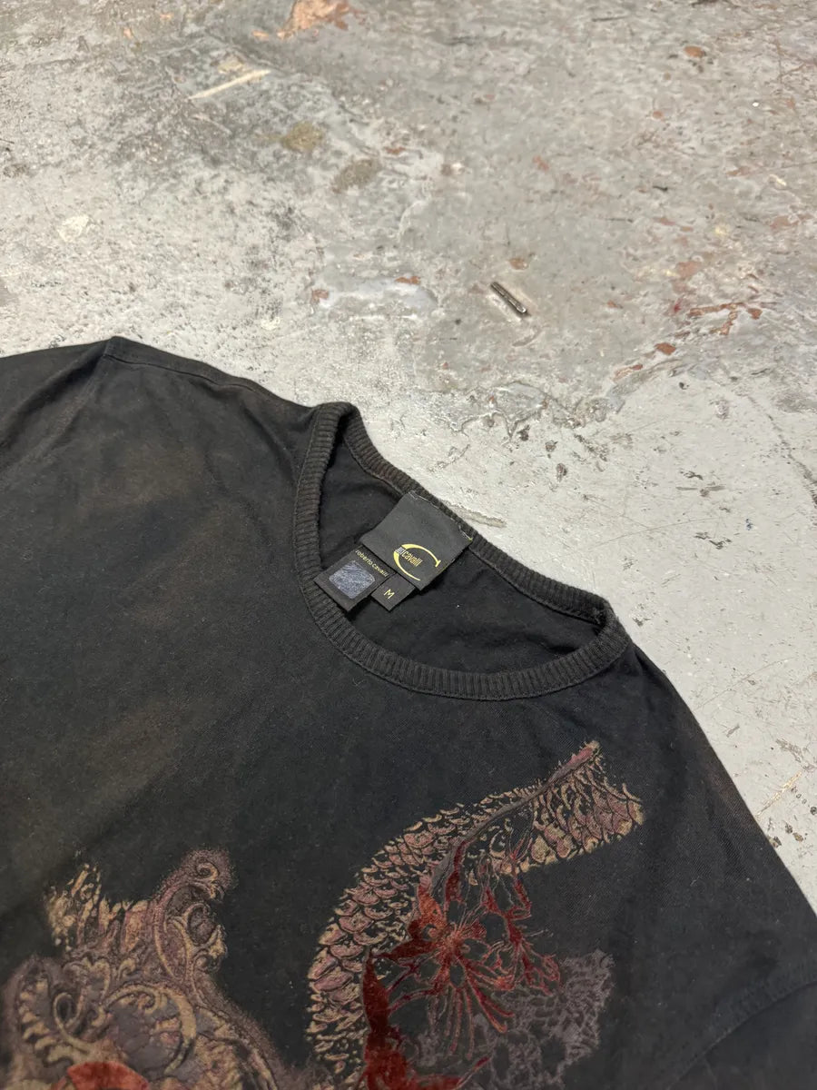 AW2008 Cavalli Red Exotic Aura Black T-Shirt ZMjtSjz 6