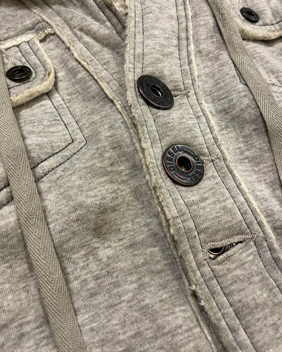 AW2008 Diesel Grey Faux Fur Trim Jacket ROrpUNl 6