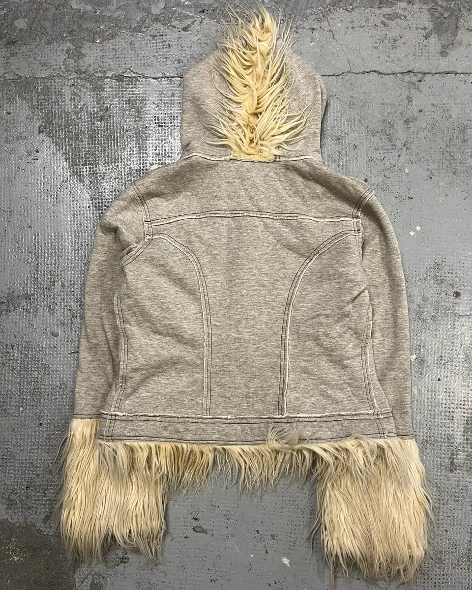 AW2008 Diesel Grey Faux Fur Trim Jacket ROrpUNl 8