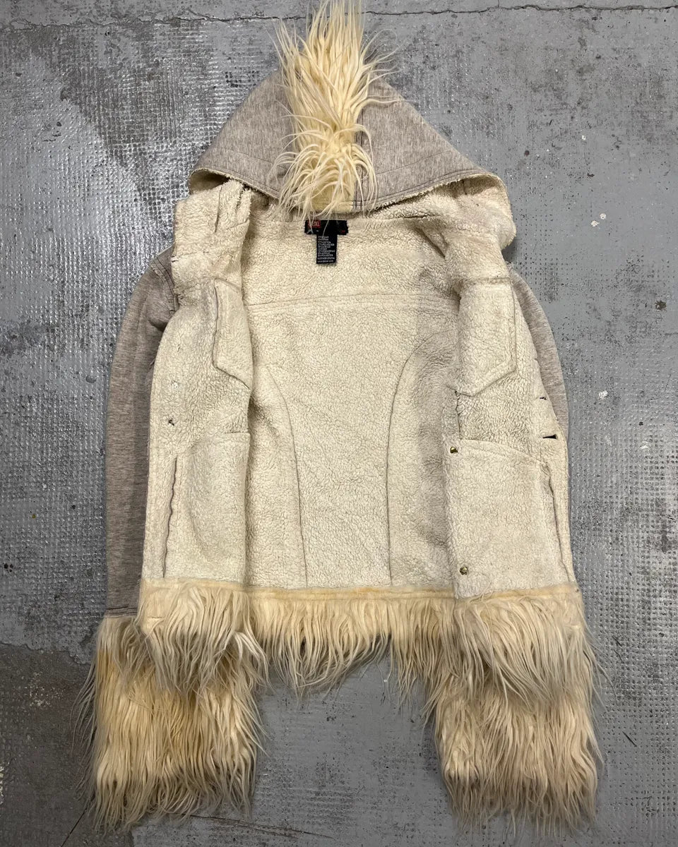 AW2008 Diesel Grey Faux Fur Trim Jacket ROrpUNl 9