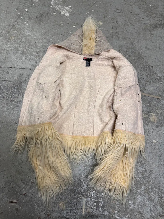 AW2008 Diesel Mohawk Punk Grey Fur Hoodie (XS/S) 2