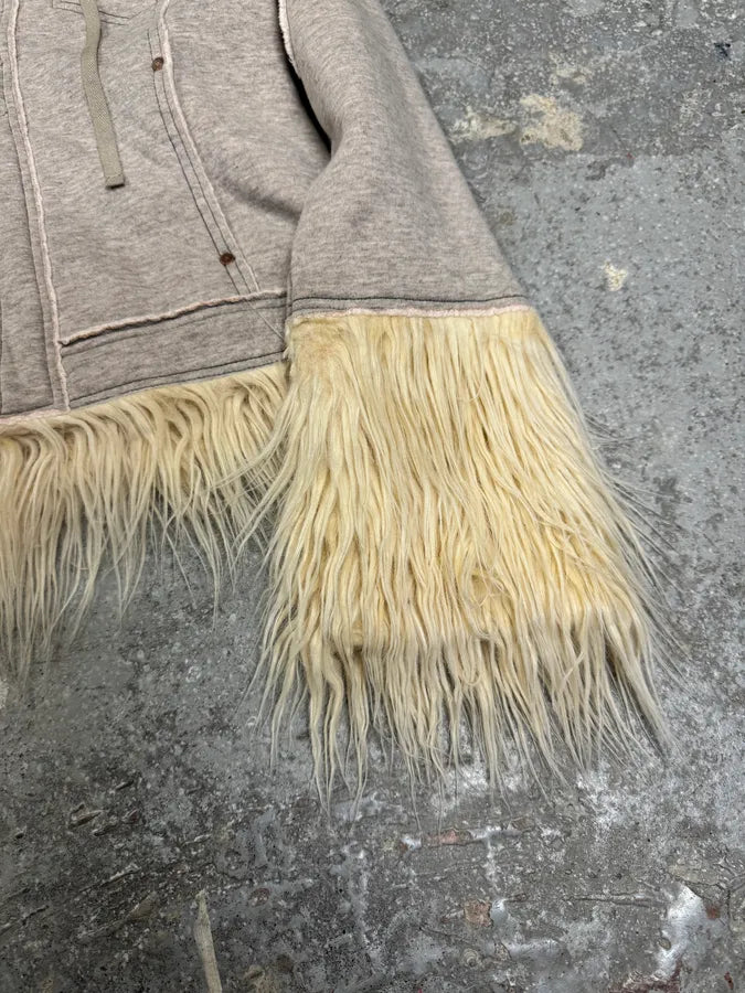 AW2008 Diesel Mohawk Punk Grey Fur Hoodie (XS/S) 5