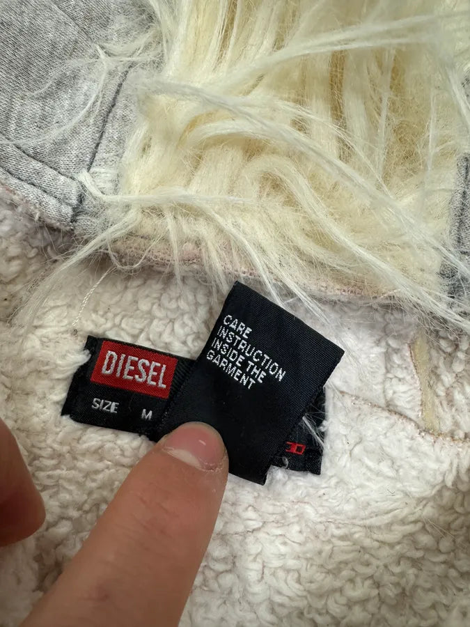 AW2008 Diesel Mohawk Punk Grey Fur Hoodie (XS/S) 8